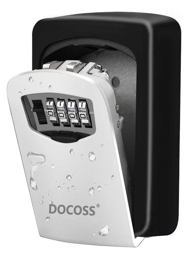DOCOSS - Metal Key Safe Combination Storage Box Outdoor Wall Mounted with Code Password Security Lock for House Outdoor(Black,Grey) - Image 1